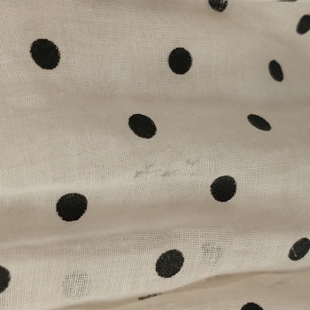 Vintage Polka Dot Flirty Mini Skirt 50s 60s Sheer Cotton USA Made Fun Feminine - Picture 6 of 10